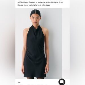 Aritzia Audience Satin Mini Halter Dress Size8